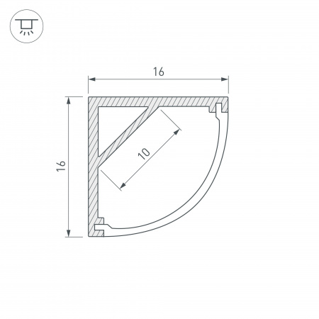 Профиль Arlight ARH-KANT-H16-2000 ANOD 016178