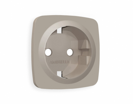 Лицевая панель OMEGA (Серо-бежевый матовый) для электрической розетки с/з QUANT OP3660