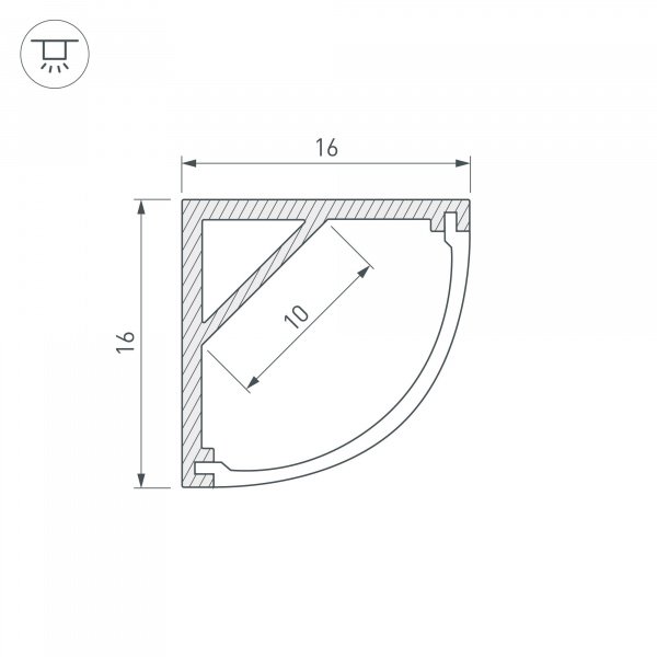 Профиль Arlight ARH-KANT-H16-2000 ANOD 016178
