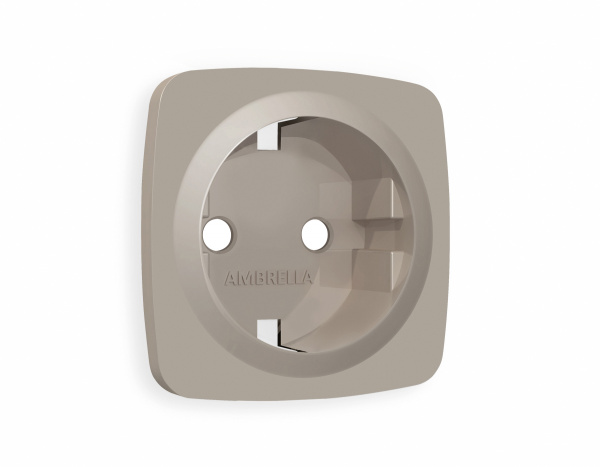 Лицевая панель OMEGA (Серо-бежевый матовый) для электрической розетки с/з QUANT OP3660