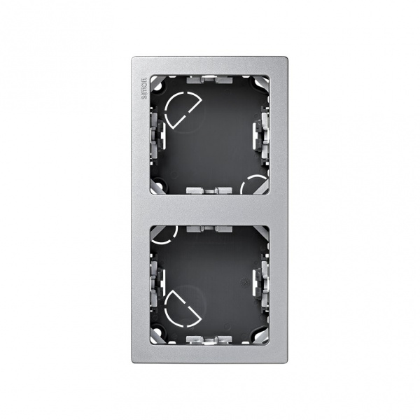 Simon 73 loft Алюминий Рамка 2-ая вертикальная 75х146 мм