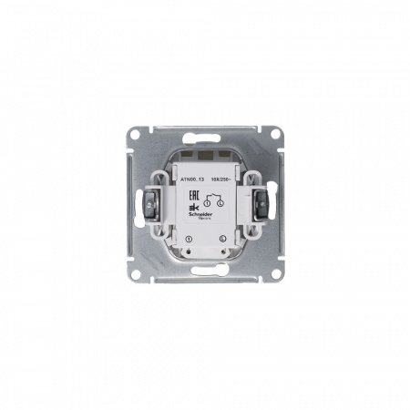 SE AtlasDesign Алюминий Выключатель 1-клавишный с подсветкой,  сх.1а, 10АХ, механизм