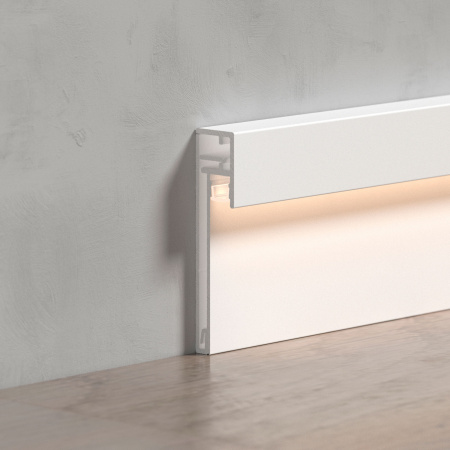 Arlight Профиль PLINTUS-H54B-2000 WHITE (Алюминий)