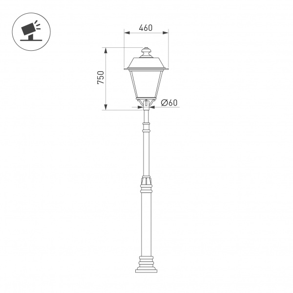 Arlight Светильник OXOR-GRADUA-LUZ-O-460x750-50W Day4000 (BK, 120 deg, 230V) IP65 (IP65 Металл, 3 года)