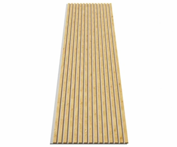 Акустическая панель, серый войлок, 2750х600х19мм, рейки МДФ дуб медный Акустическая панель, серый войлок, 2750х600х19мм, рейки МДФ дуб медный