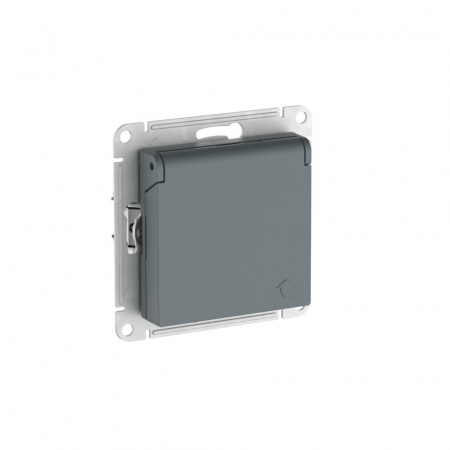 Systeme Electric AtlasDesign Грифель Розетка с заземл. со шторк. с крышкой, 16А,IP20,мех., быстрозажим. клем.