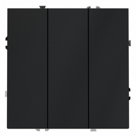 Выключатель встраиваемый VOLTUM S70 трехклавишный 10А, (графит)