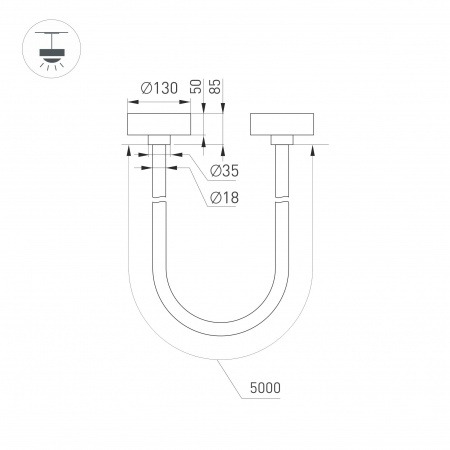 Светильник SP-TROPIC-SURFACE-R18-L5000-58W Day4000 (BK, 360 deg, 230V) (Arlight, IP20 Пластик, 3 года)