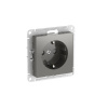Systeme Electric AtlasDesign Сталь Розетка с заземлением со шторками, 16А, мех., быстрозажим. клем.
