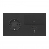 Simon 100 Черный матовый  Кит 2 поста, фронт. Накладка на 1 розетку Schuko (справа) + 1 з/у USB SC + 1 клавиша выключателя