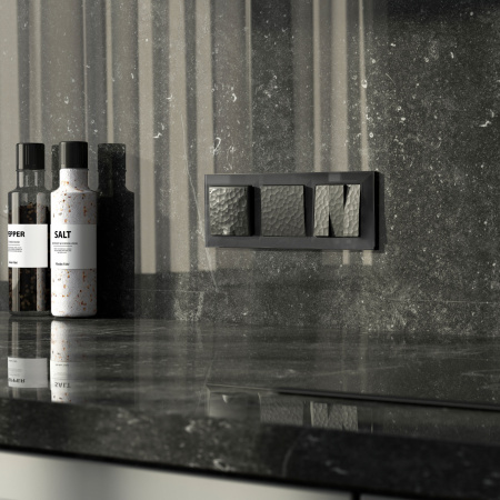 Набор клавиш для выключателя трехклавишного (Hammar черный) W1239008