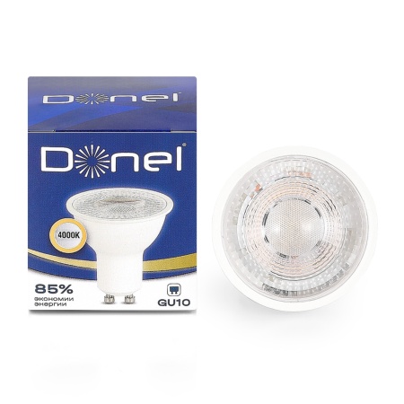 Donel Светодиодная лампа 7Вт, MR16, 220В, GU10, 4000K, 525Лм, Ra>80, 60°, D50хH55мм, DN03001N7GU10
