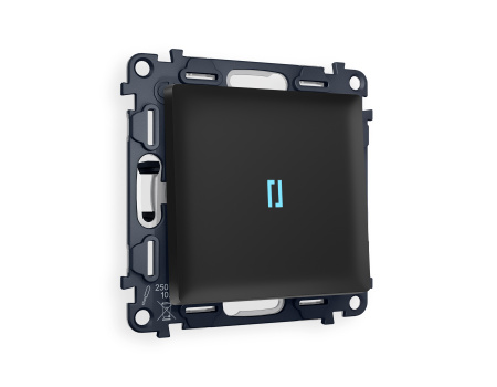 Комплект механизма 1-клавишного выключателя с подсветкой 10000K ALFA MA802020 Черный матовый QUANT