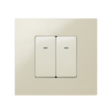 Simon 27 Мех Слоновая кость Кнопка клавишная с подсветкой, узкая, 10А 250В