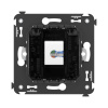 DKC Avanti Компьютерная розетка RJ-45 без шторки в стену, кат.5е одинарная, Черный квадрат