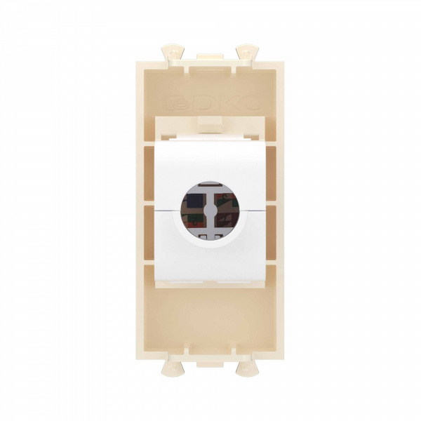 DKC Avanti Компьютерная розетка RJ-45 без шторки модульная, кат.6, Ванильная дымка, 1 модуль