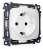 Комплект механизма электрической розетки OMEGA MO126010 Белый матовый с заземлением на винтовых зажимах 2P+E 16A-250V QUANT