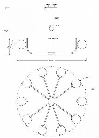 Подвесной светильник MOD109PL-10BS Maytoni Rendez-vous