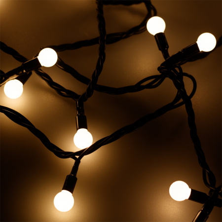 Arlight Светодиодная гирлянда ARD-BALL-CLASSIC-D13-20000-BLACK-200LED WARM (230V, 14W) (Ardecoled, IP65)