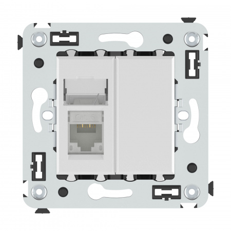 DKC Avanti Белое облако Компьютерная розетка RJ-45 в стену, кат.6 одинарная