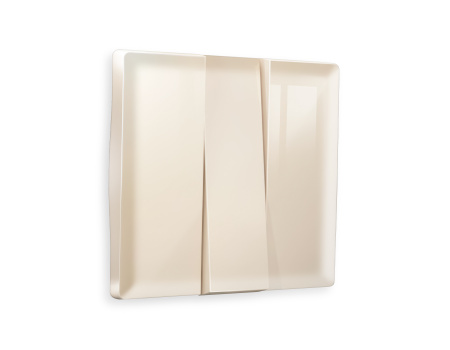 Лицевая панель ALFA (Бежевый глянец) для 3-клавишных выключателей QUANT AP3050