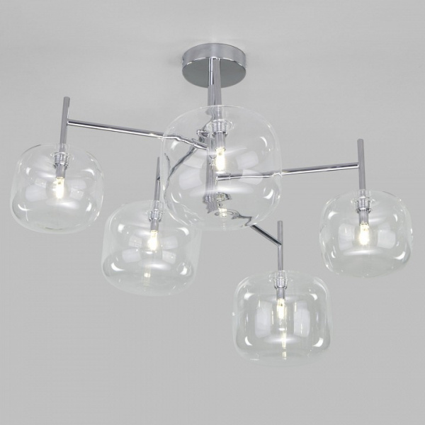 Потолочная люстра со стеклянными плафонами 70128/5 хром Eurosvet Jar Потолочная люстра со стеклянными плафонами 70128/5 хром Eurosvet Jar