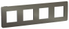 SE Unica Studio Никель/Антрацит Рамка 4-ная