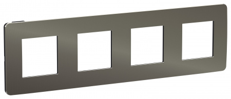 SE Unica Studio Никель/Антрацит Рамка 4-ная