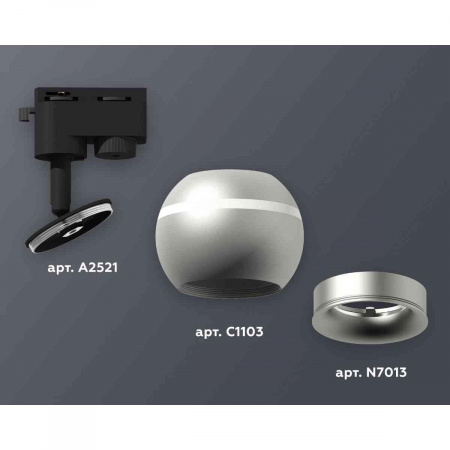 Комплект трекового светильника Ambrella light Track System XT1103020 SSL/MCH серебро песок/хром матовый (A2521, C1103, N7013)