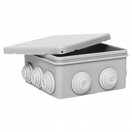 EKF PROxima Коробка распределительная КМР-030-014 с крышкой (100х100х50), 10 мембр. вводов IP55 розн.стикер