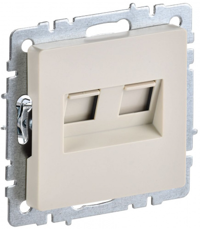 IEK BRITE BASE Бежевый Розетка комп. 2-ая RJ45 кат.6 РК11-2-БрКр