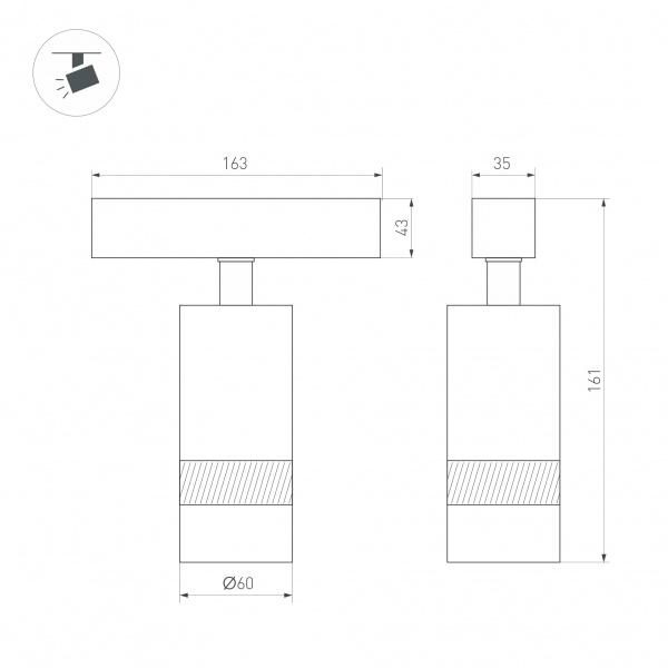 Arlight Светильник MAG-SPOT-ZOOM-45-R60-15W Warm3000 (WH, 15-50 deg, 24V) (IP20 Металл, 5 лет)
