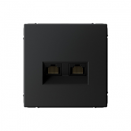 Systeme Electric ArtGallery Карбон Розетка двойная компьютерная RJ45+RJ45, кат.6А, механизм