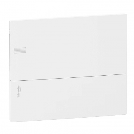 SE RESI9 MP (Mini Pragma) Бокс встраеваемый с белой дверью 1 ряд/12 модулей, IP40, IK07, 63А, 2 клеммы, Италия