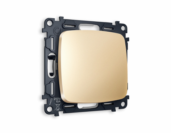 Комплект механизма 1-клавишного перекрестного выключателя OMEGA MO601030 Шампань QUANT