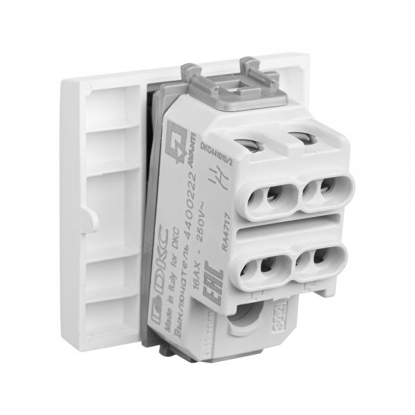 DKC Avanti Белое облако Выключатель двухполюсный одноклавишный 2 модуля