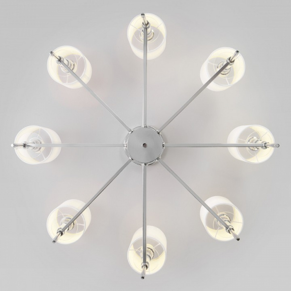 Потолочная люстра с абажурами 60132/8 хром Eurosvet Brielle Потолочная люстра с абажурами 60132/8 хром Eurosvet Brielle