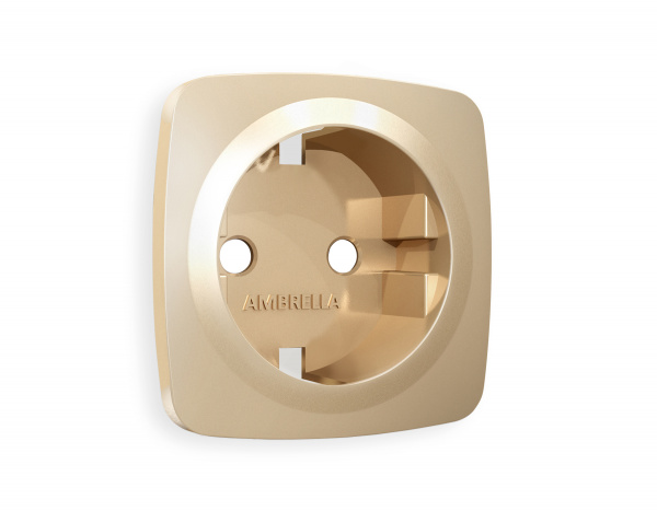 Лицевая панель OMEGA (Шампань) для электрической розетки с заземлением QUANT OP6060