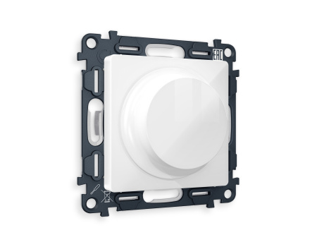 Комплект механизма светорегулятора универсального поворотно-нажимного ALFA MA105510 Белый глянец 25-600W/LED 5-300W QUANT