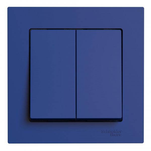 SE AtlasDesign Аквамарин Выключатель 2-клавишный, сх.5, 10АХ, в сборе