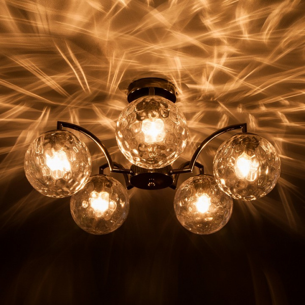 Потолочная люстра с плафонами 30178/5 черный жемчуг Eurosvet Eden Потолочная люстра с плафонами 30178/5 черный жемчуг Eurosvet Eden