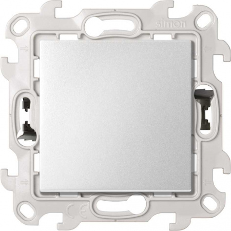 Simon 24 алюминий Перекрестный выключатель (с 3-х мест) 10AX 250В~ с системой Push&Go  Harmonie