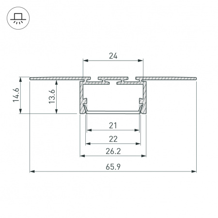 Профиль Arlight PLS-LOCK-H15-T-HIDE-2000 (ARL, Алюминий) 033688