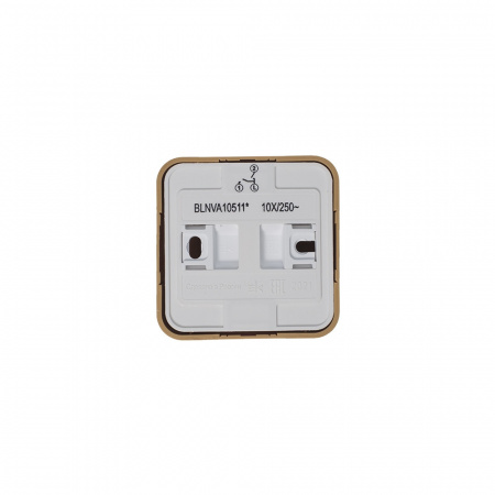 SE Blanca наруж Ясень Выключатель 2-клавишный с подсветкой 10А,250B, изолир. пластина