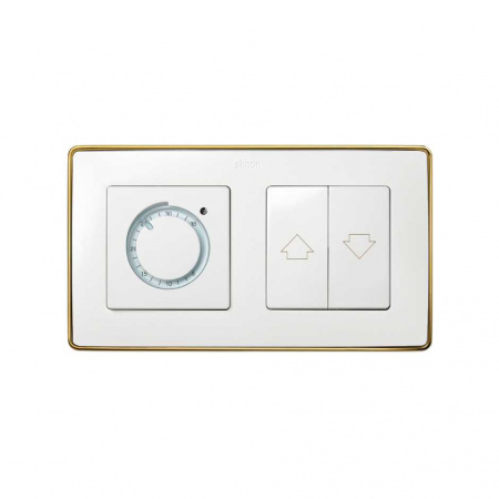 Simon 82 Detail Белый,основание золото Рамка 2-ая