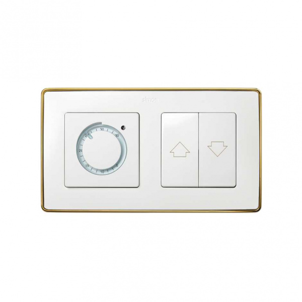 Simon 82 Detail Белый,основание золото Рамка 2-ая