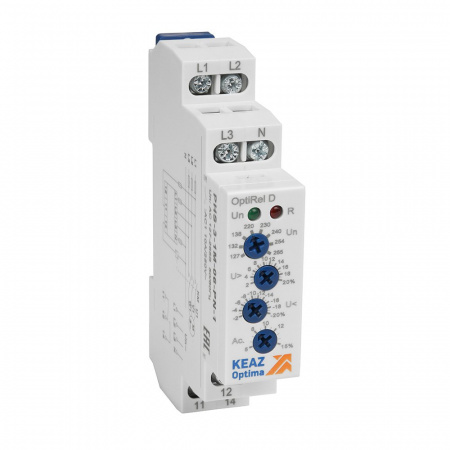 КЭАЗ Реле контроля фаз OptiRel D PHS-3-1M-06-PN-1 повышенного/пониженного настр асимметрии 3Ф+N 1СО