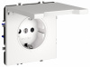 Розетка встраиваемая VOLTUM S70 с заземлением, защитными шторками и крышкой 16А, (белый матовый)