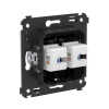 DKC Avanti Компьютерная розетка RJ-45 без шторки в стену, кат.5е двойная, Черный квадрат