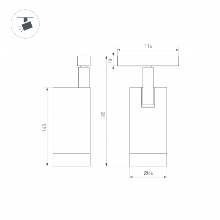 Трековый светодиодный светильник Arlight Mag-Orient-Spot-Zoom-R65-15W Day4000 037458